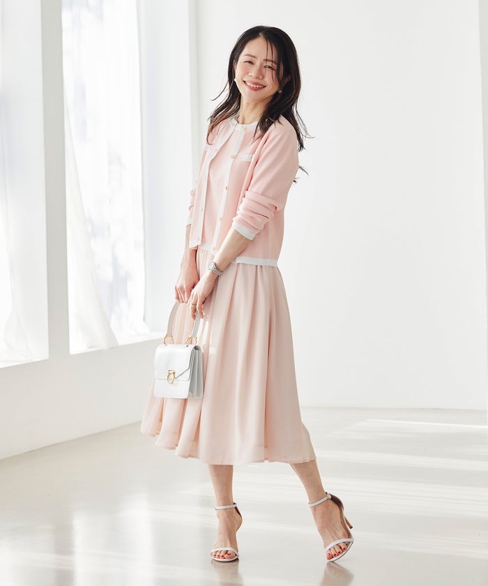 スカート ギャザー フレア セットアップ 通勤 働く女性 アフタヌーンティー フェミニン 大人かわいい 上品 ドット柄 ギャザー フレア スカート ＆BLOOM（アンドブルーム）