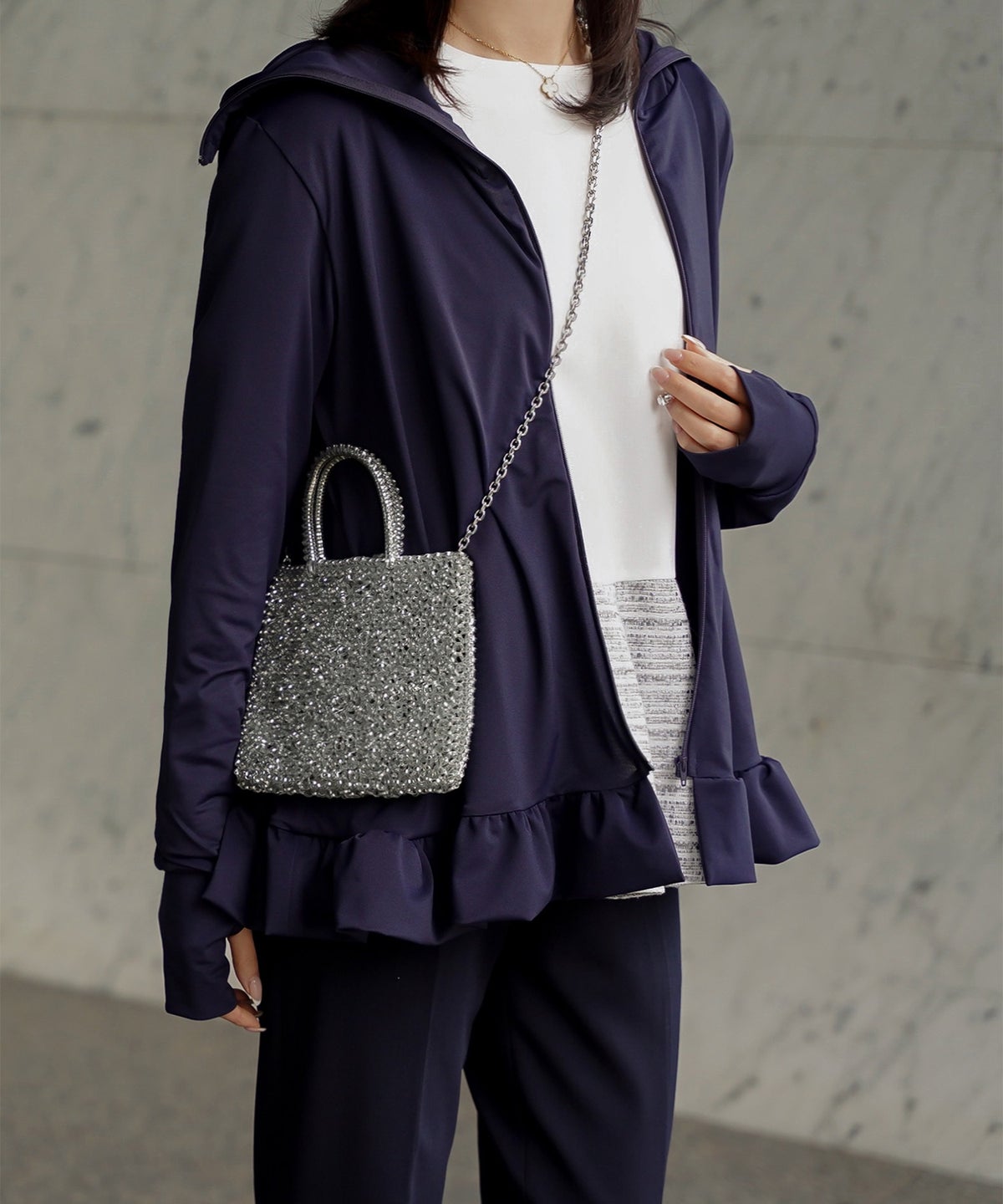 ポケッタブル UVカット パーカー レディース ファッション ホワイト ネイビー ブラック M