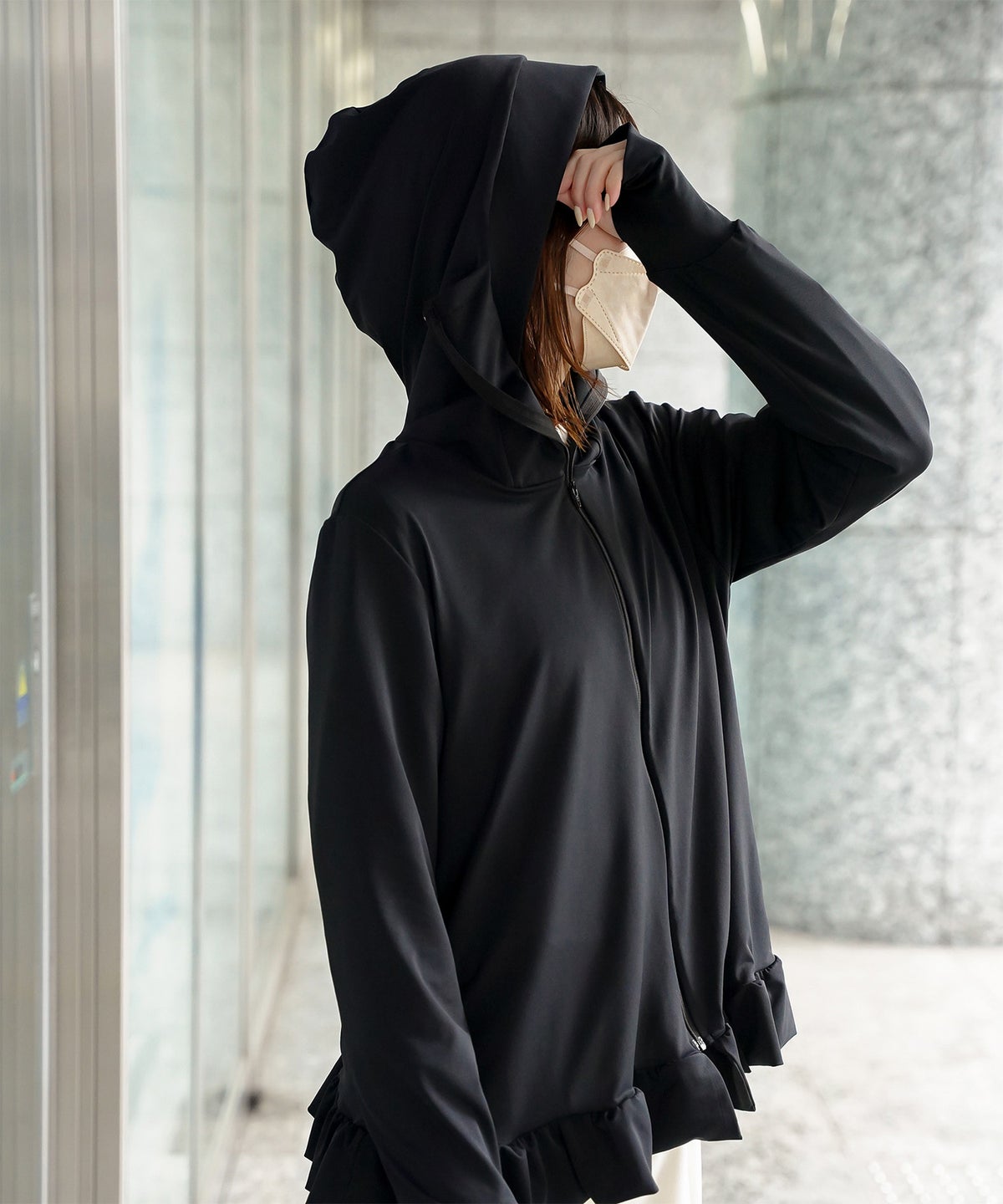 ポケッタブル UVカット パーカー レディース ファッション ホワイト ネイビー ブラック M