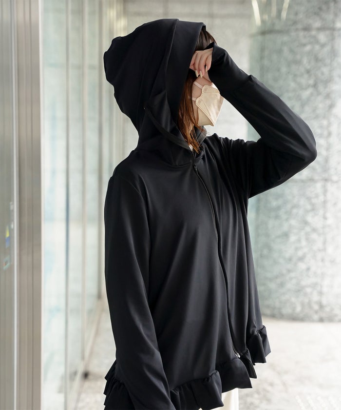 ポケッタブル UVカット パーカー レディース ファッション ホワイト ネイビー ブラック M