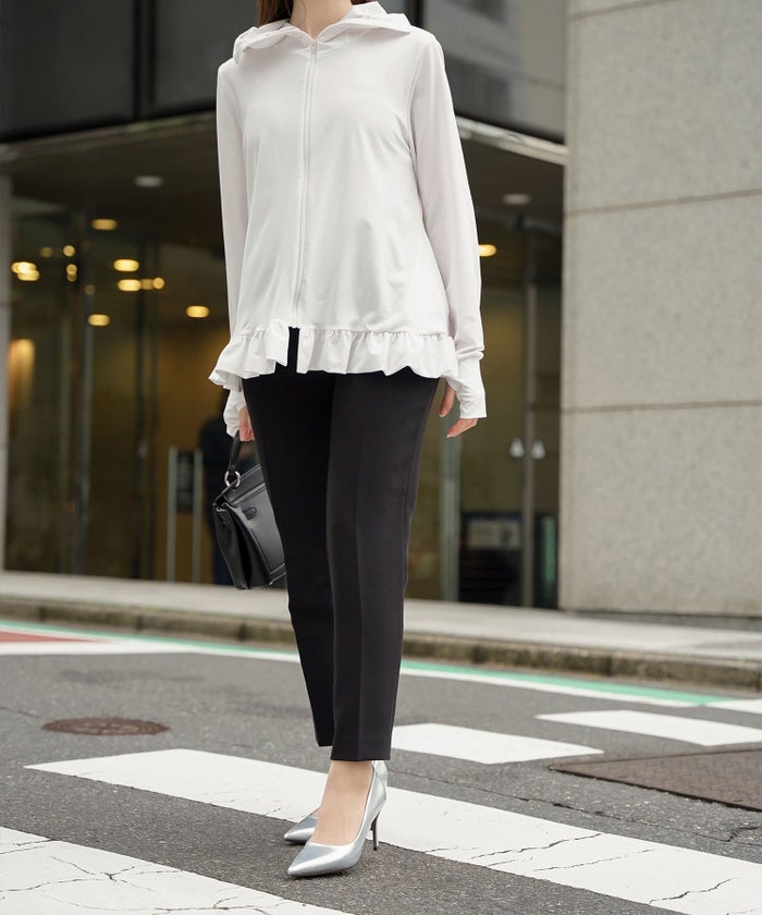 ポケッタブル UVカット パーカー レディース ファッション ホワイト ネイビー ブラック M