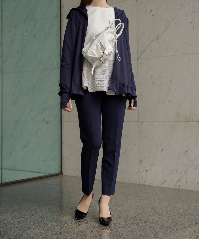 ポケッタブル UVカット パーカー レディース ファッション ホワイト ネイビー ブラック M