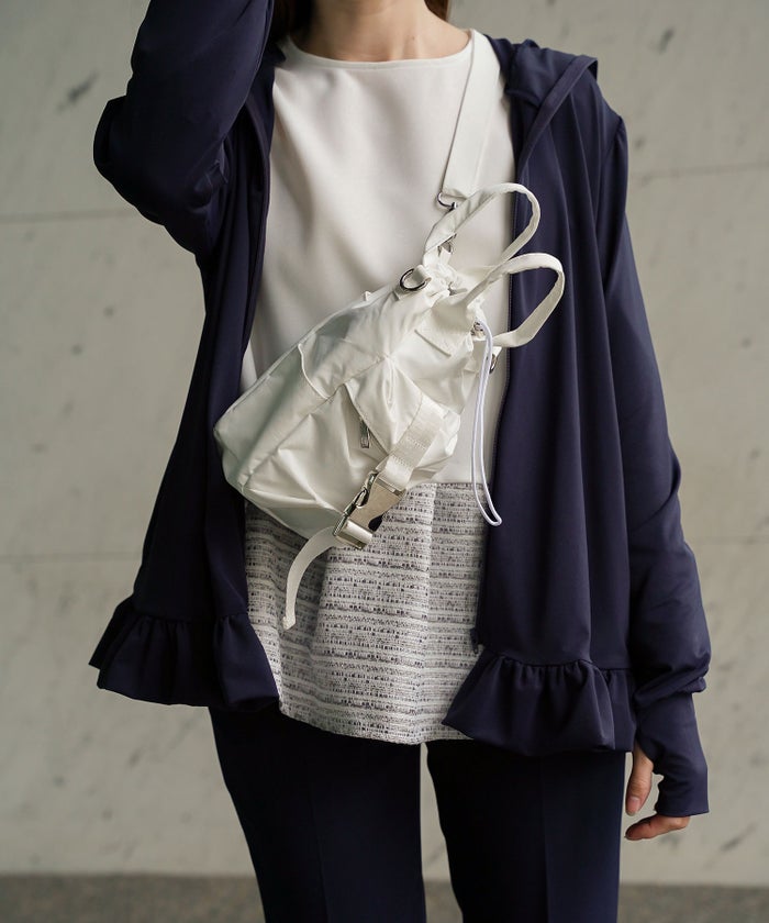 ポケッタブル UVカット パーカー レディース ファッション ホワイト ネイビー ブラック M