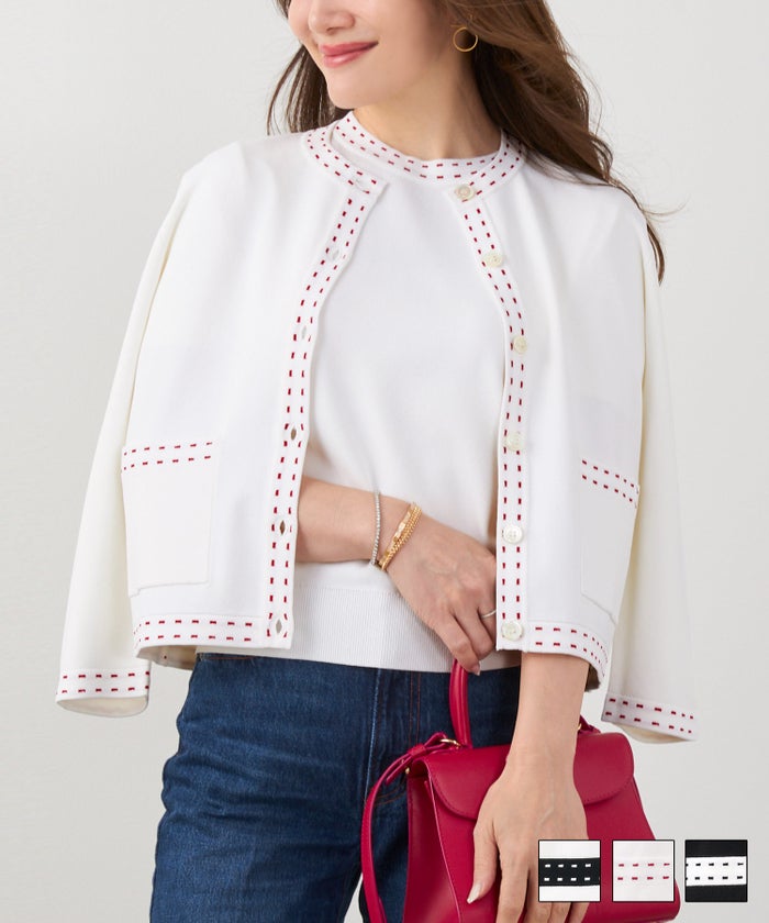 ステッチ ジャガード ニット アンサンブル Liala×PG