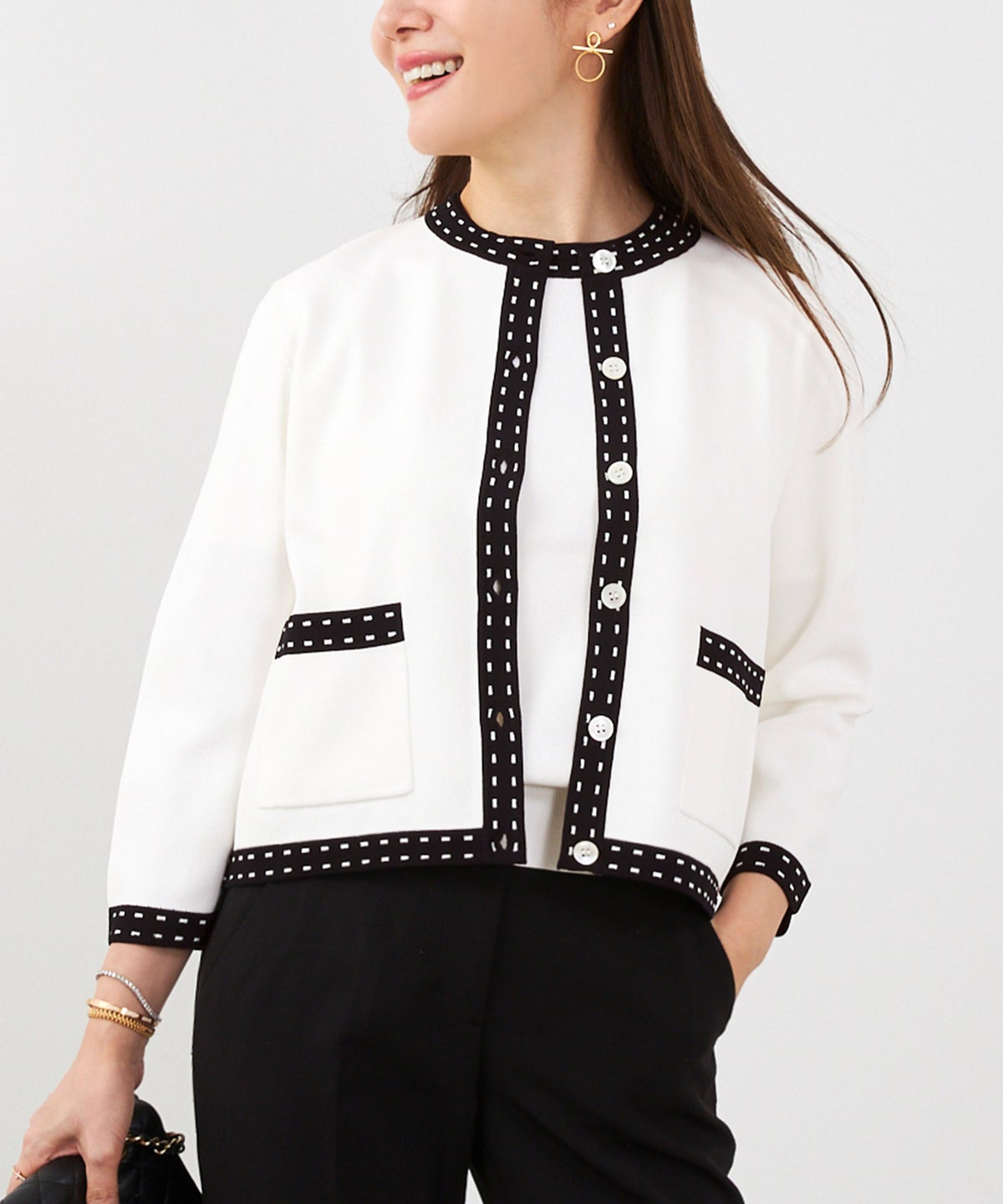 洗濯機可 マシンウォッシャブル UVカット 接触冷感 長袖 可愛い 上品 きれいめ オフィス フェミニン 春 ジョイントスペース