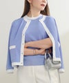 新色追加 洗濯機可 マシンウォッシャブル UVカット 接触冷感 長袖 可愛い 上品 きれいめ オフィス フェミニン 春 ジョイントスペース ステッチJQニットアンサンブル Liala×PG