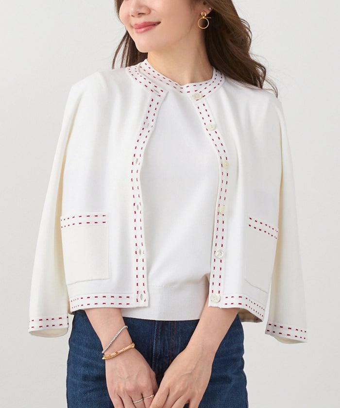 洗濯機可 マシンウォッシャブル UVカット 接触冷感 長袖 可愛い 上品 きれいめ オフィス フェミニン 春 ジョイントスペース