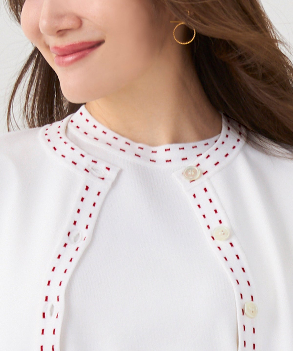 洗濯機可 マシンウォッシャブル UVカット 接触冷感 長袖 可愛い 上品 きれいめ オフィス フェミニン 春 ジョイントスペース