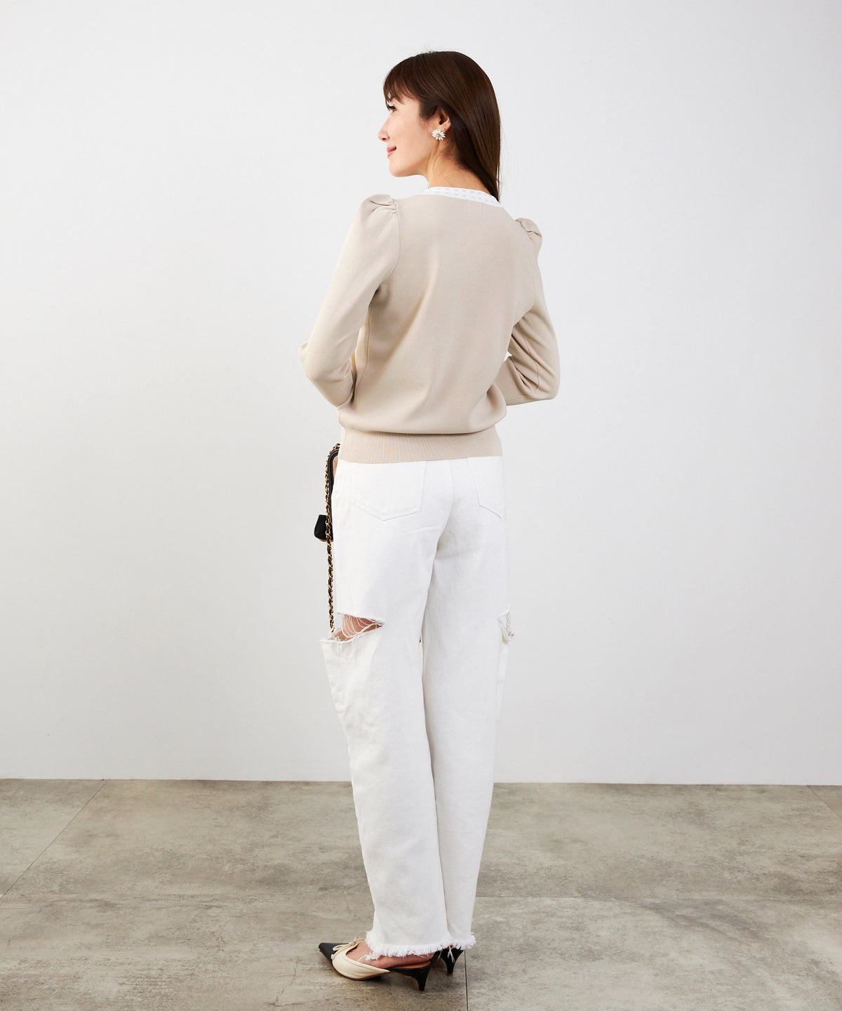 洗濯機可 マシンウォッシャブル UVカット 接触冷感 長袖 可愛い 上品 きれいめ オフィス フェミニン 春 ジョイントスペース