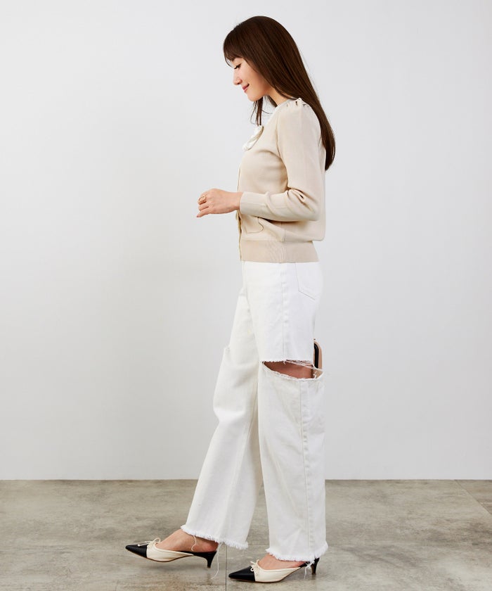 洗濯機可 マシンウォッシャブル UVカット 接触冷感 長袖 可愛い 上品 きれいめ オフィス フェミニン 春 ジョイントスペース