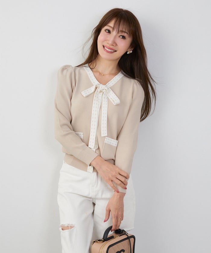 洗濯機可 マシンウォッシャブル UVカット 接触冷感 長袖 可愛い 上品 きれいめ オフィス フェミニン 春 ジョイントスペース