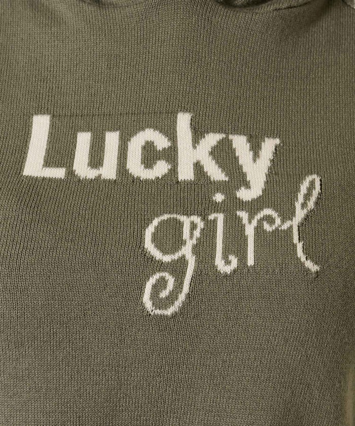 Y2K/半袖/フード/ハーフスリーブ ジャカード ニットフーディー TINA：JOJUN