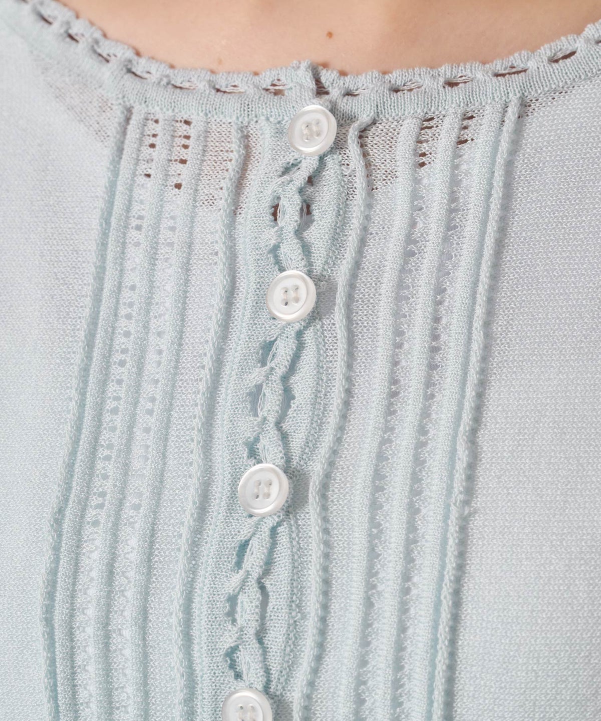 カーディガン/シアー/トップス/ピンタック シアーニット カーディガン TINA：JOJUN