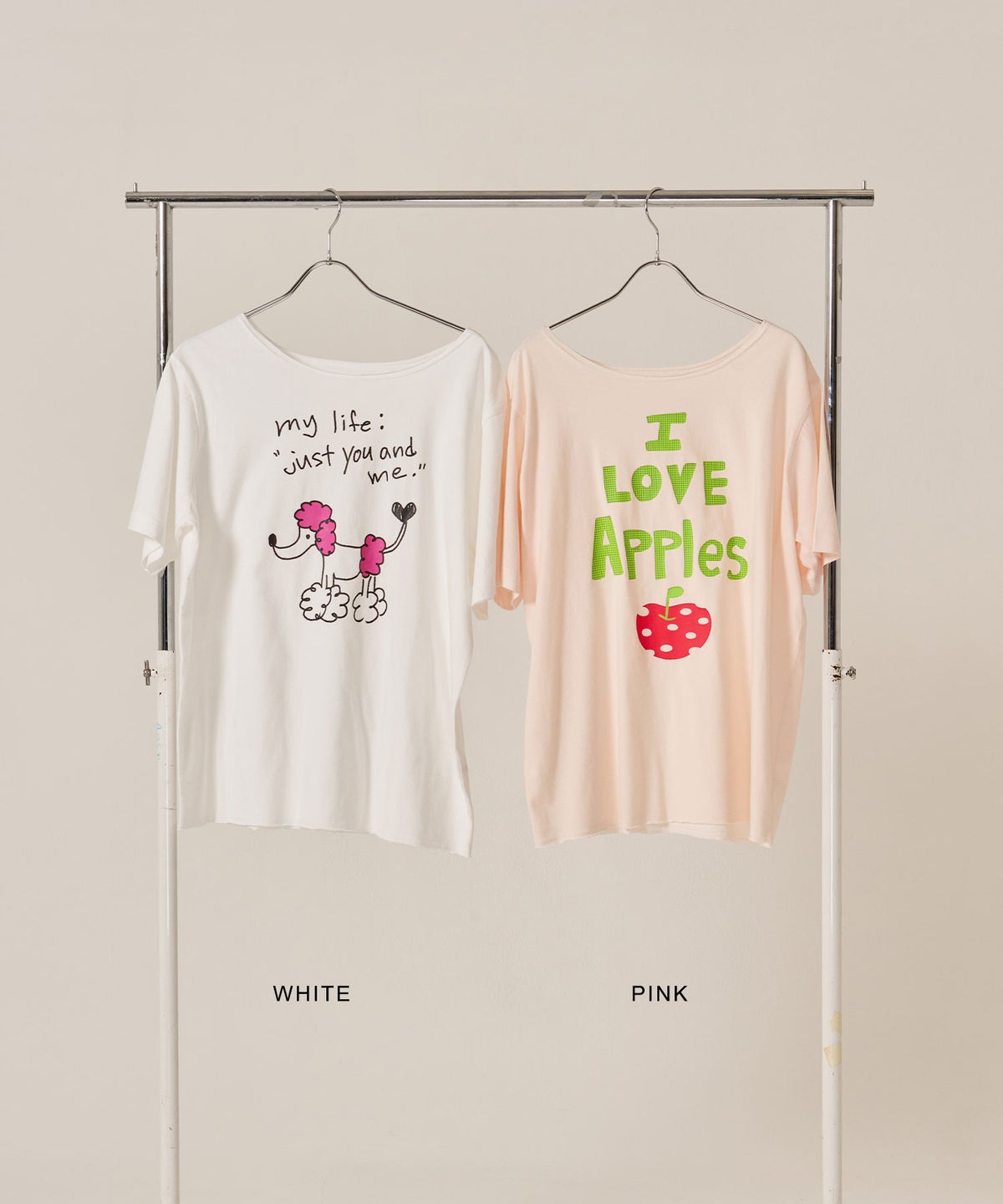 トップス/オーバーサイズ/オリジナル プリント オフショル Tシャツ TINA：JOJUN