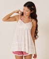 キャミ/トップス/アイレット ヘムフリル カット チュニック TINA：JOJUN