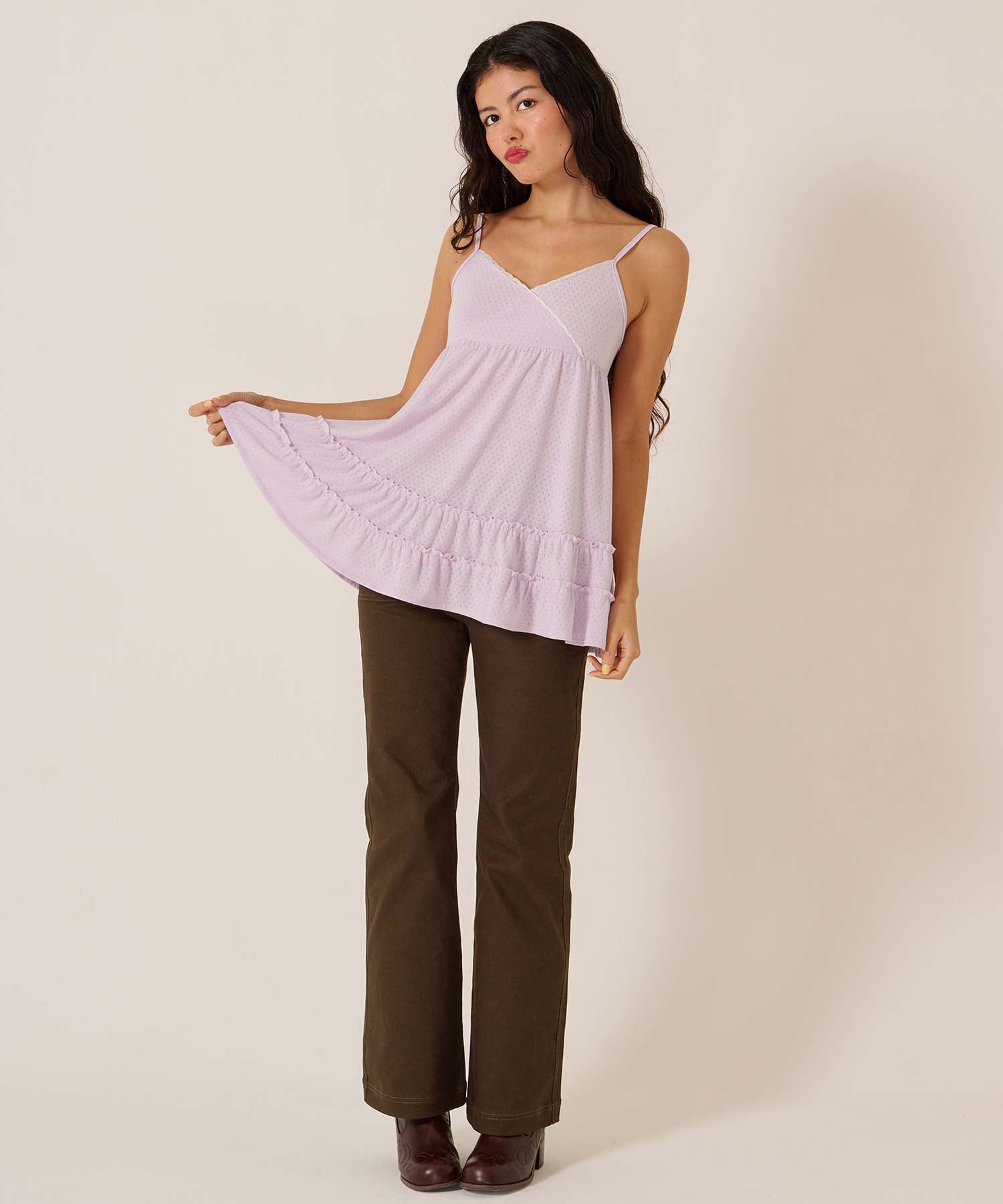 SUMMER SALE アイレット ヘムフリル カット チュニック TINA：JOJUN 全