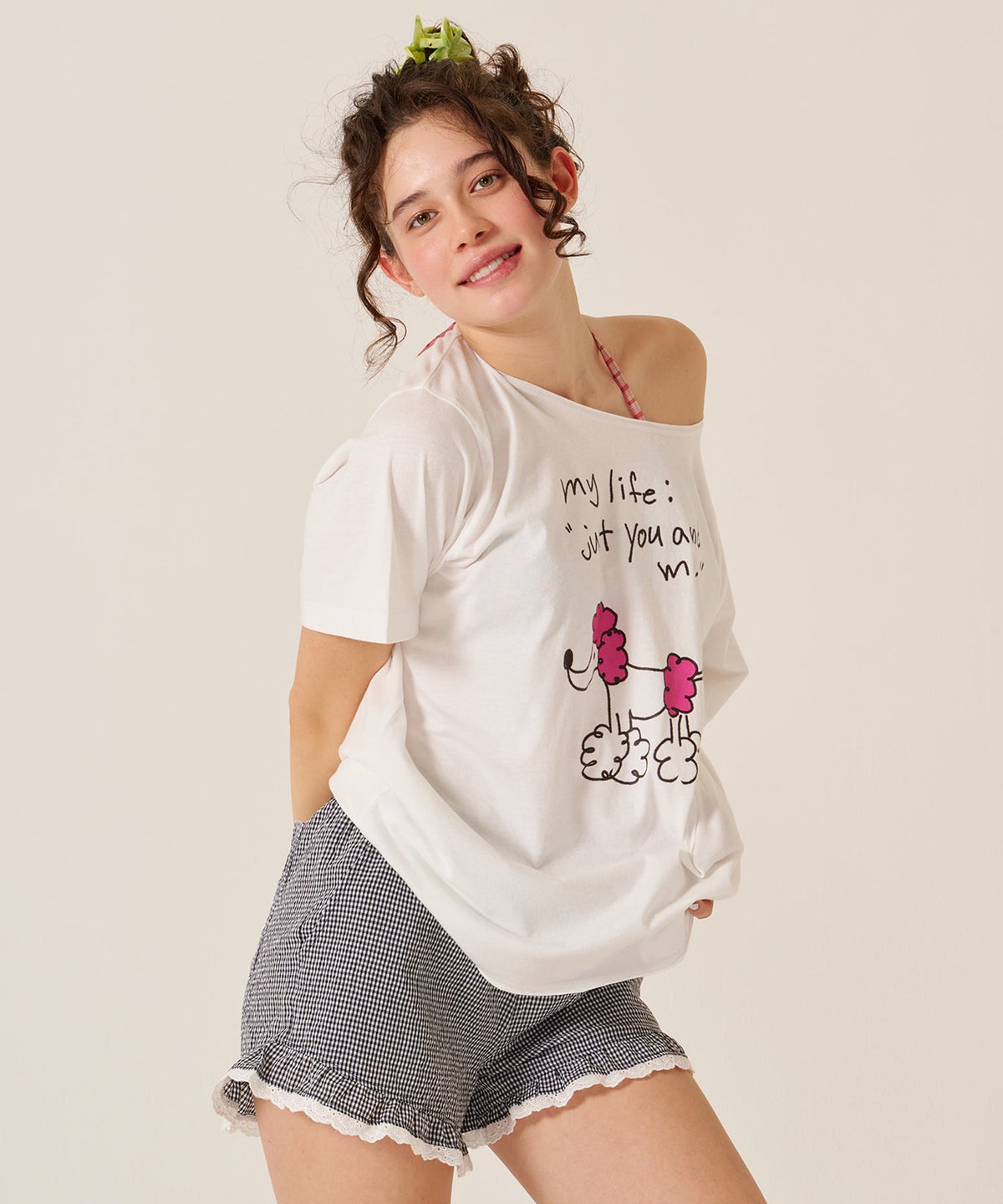 レース/ショートパンツ/リラックス/チェック柄 フリル ショートパンツ TINA：JOJUN