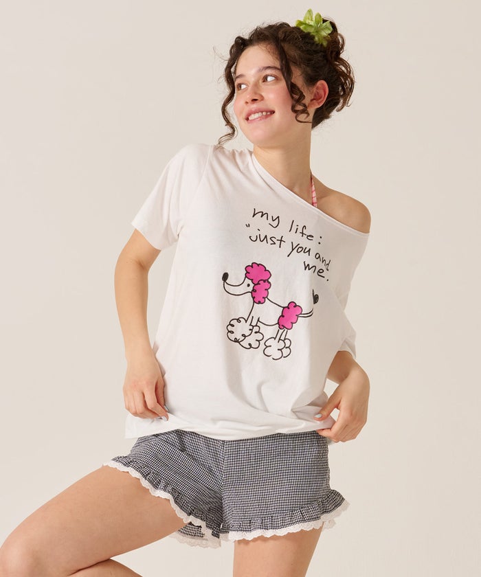 レース/ショートパンツ/リラックス/チェック柄 フリル ショートパンツ TINA：JOJUN