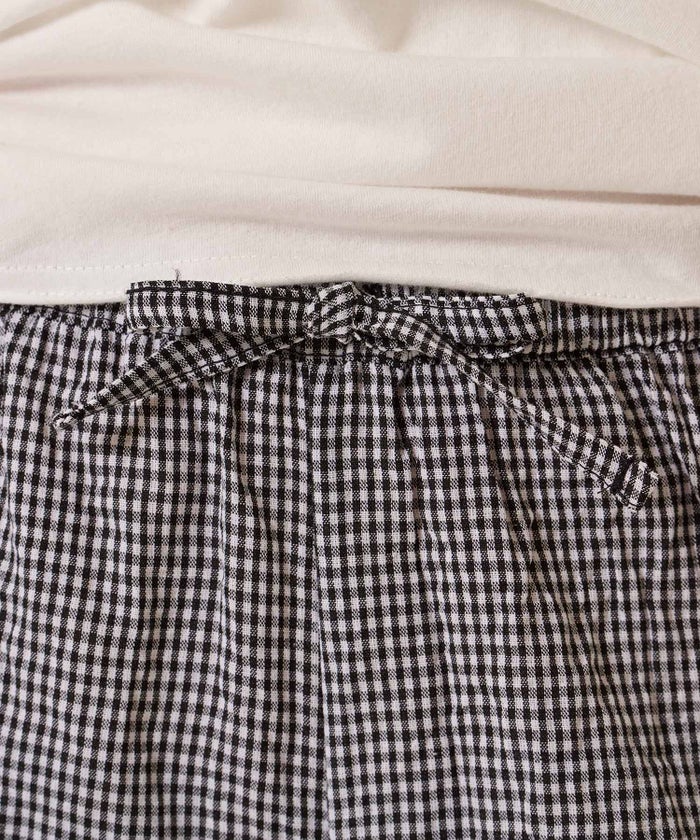 レース/ショートパンツ/リラックス/チェック柄 フリル ショートパンツ TINA：JOJUN