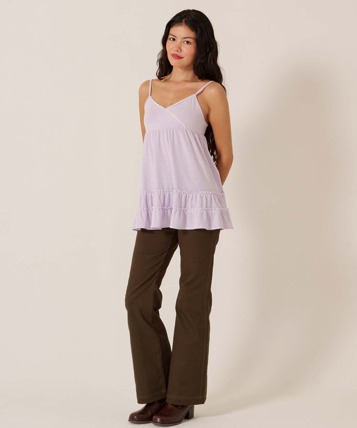 フレア/チノ/インサイド フラワー フレアパンツ TINA：JOJUN