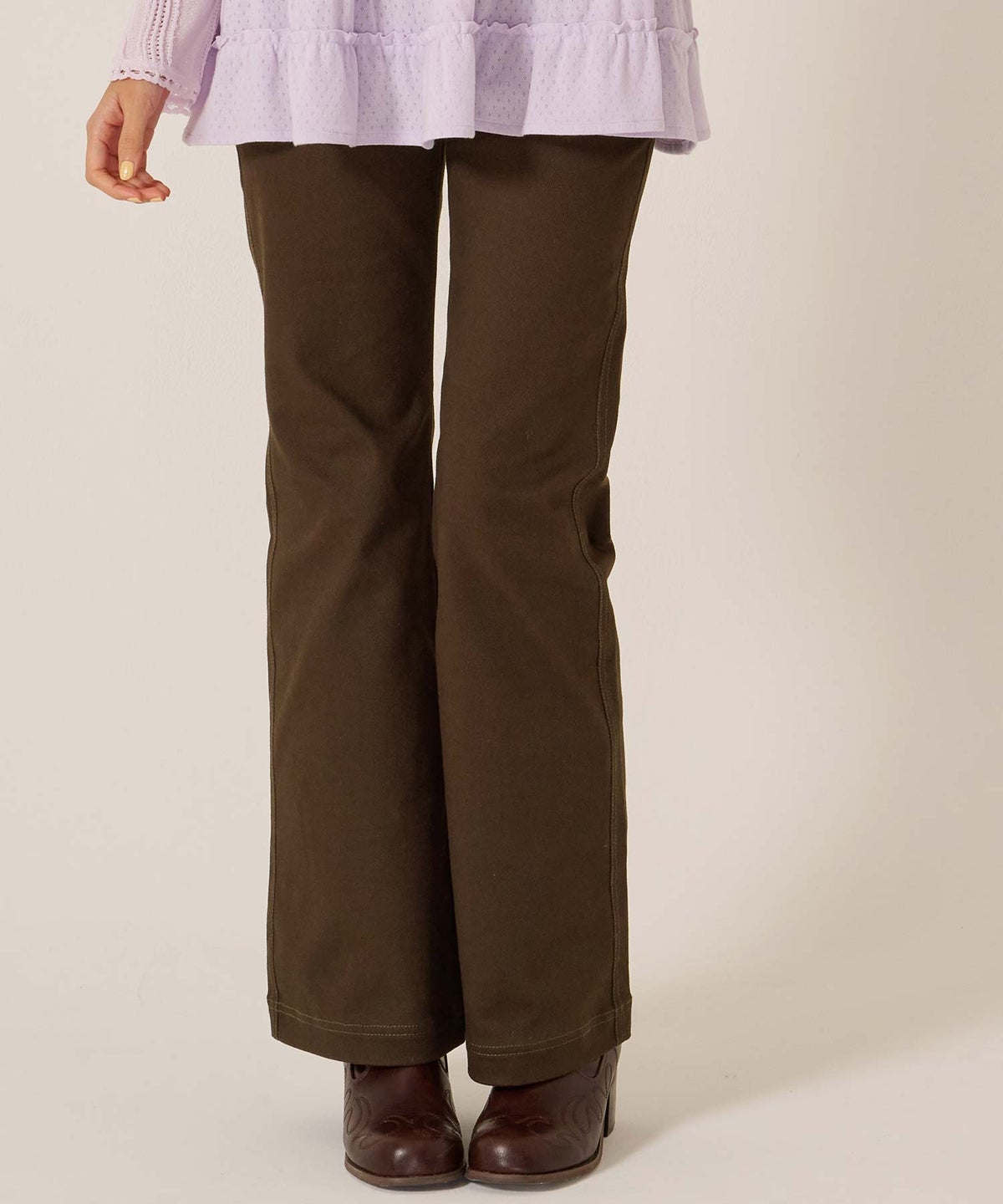 フレア/チノ/インサイド フラワー フレアパンツ TINA：JOJUN