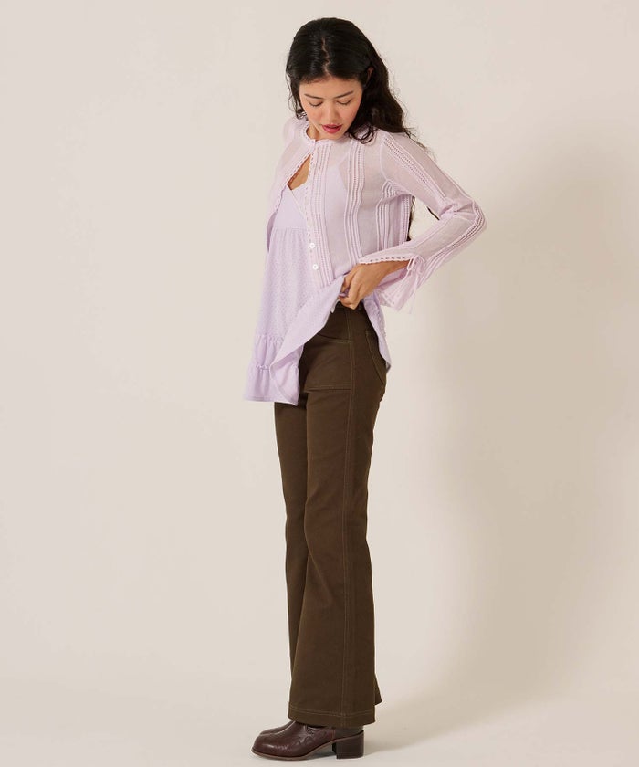 フレア/チノ/インサイド フラワー フレアパンツ TINA：JOJUN