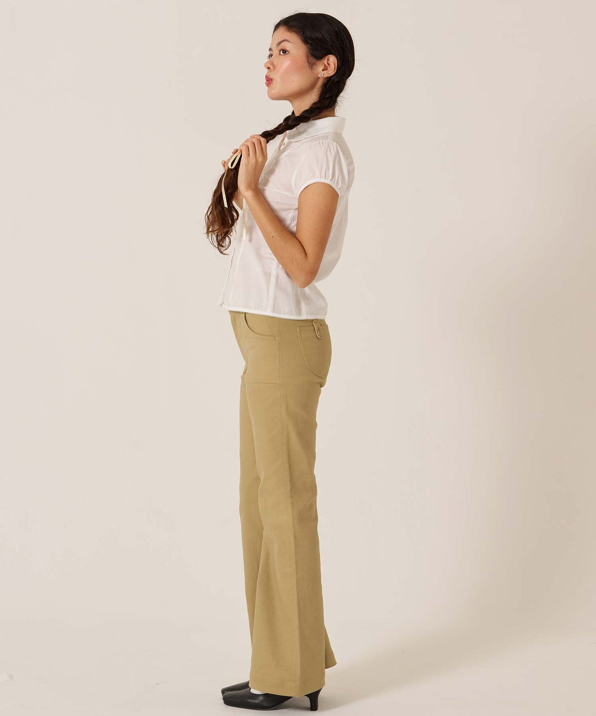 フレア/チノ/インサイド フラワー フレアパンツ TINA：JOJUN