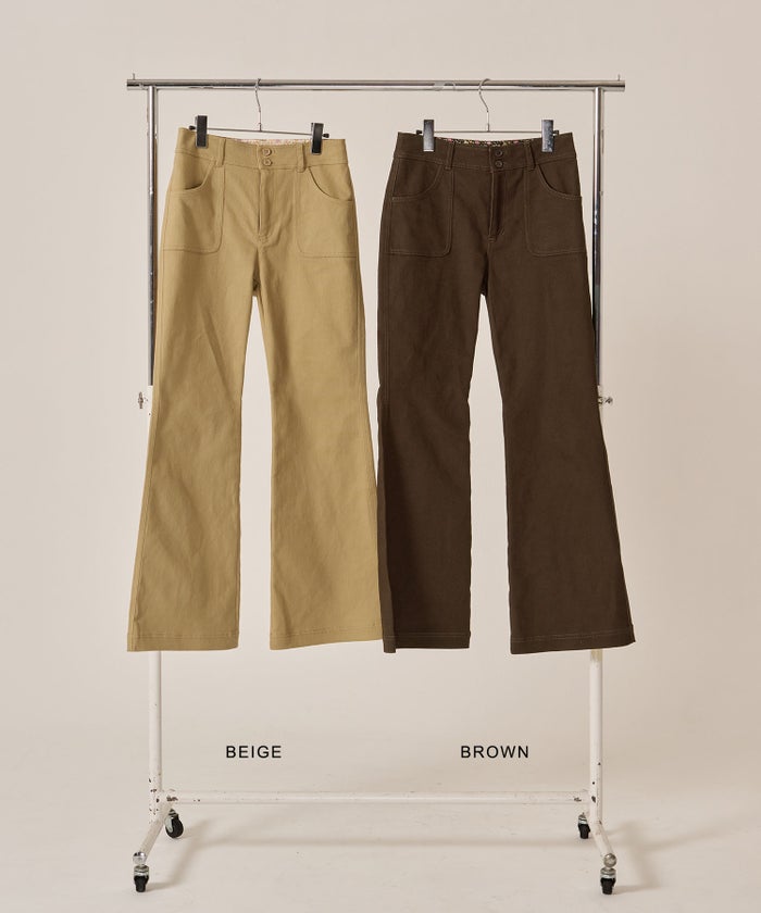 フレア/チノ/インサイド フラワー フレアパンツ TINA：JOJUN