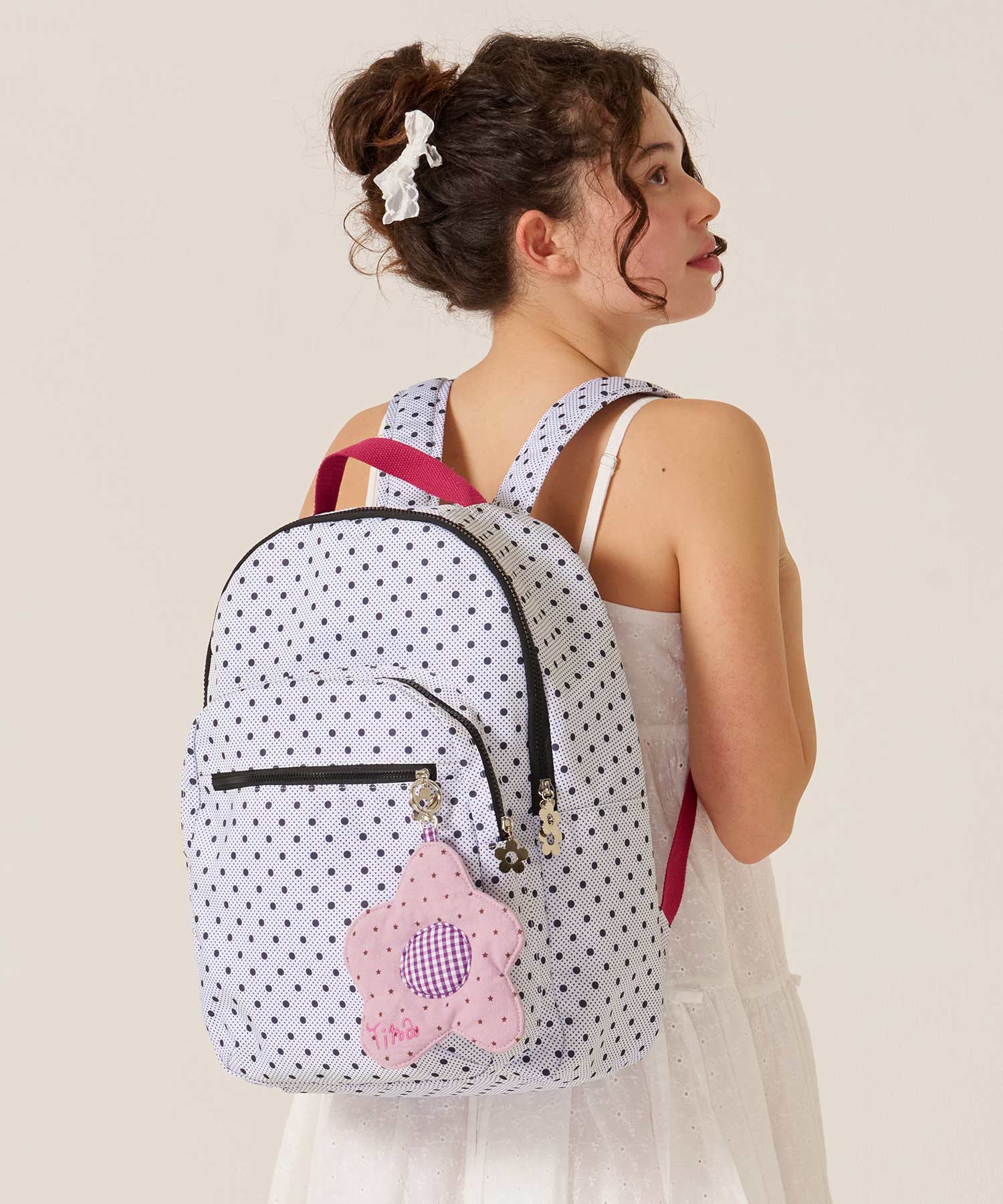 FINAL SALE ミックス ドット プリント リュック TINA：JOJUN 全2色