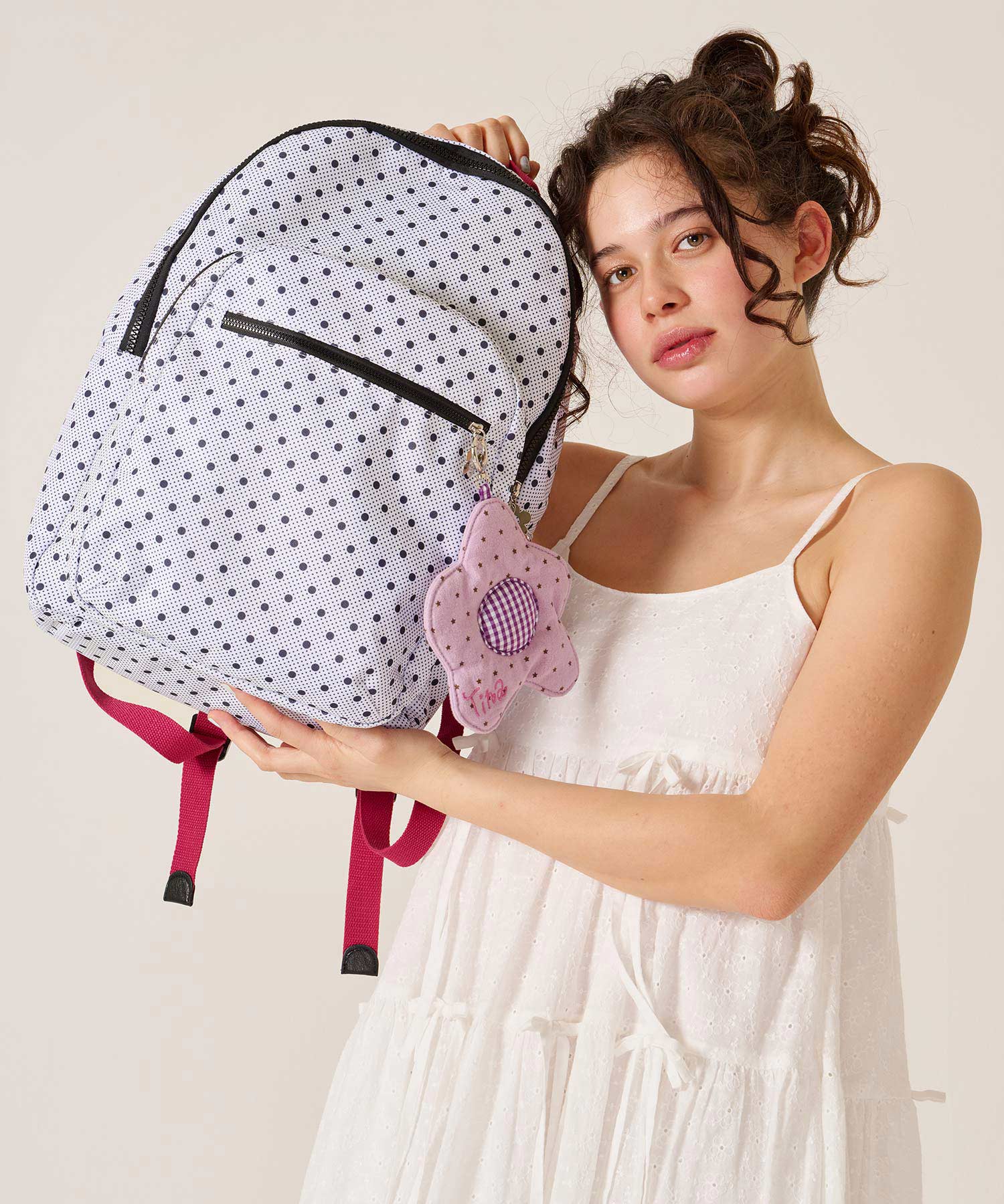 FINAL SALE ミックス ドット プリント リュック TINA：JOJUN 全2色