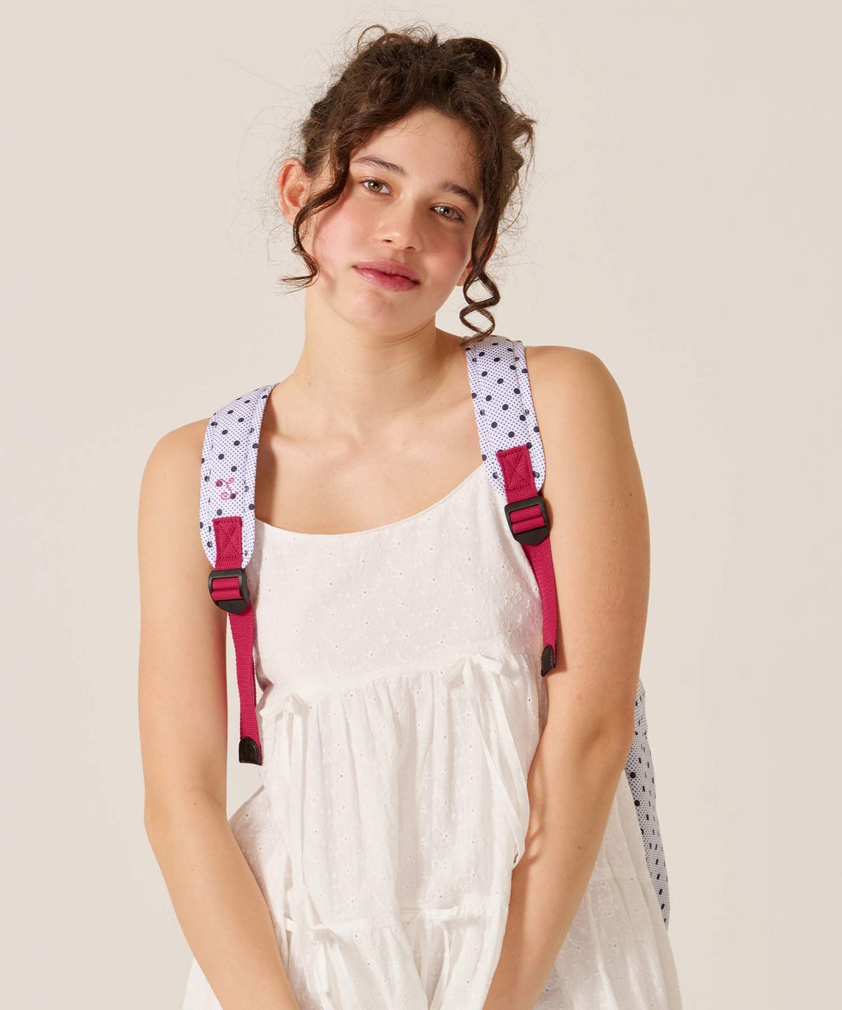 バッグ/リュック/ドット/ミックス ドット プリント リュック TINA：JOJUN