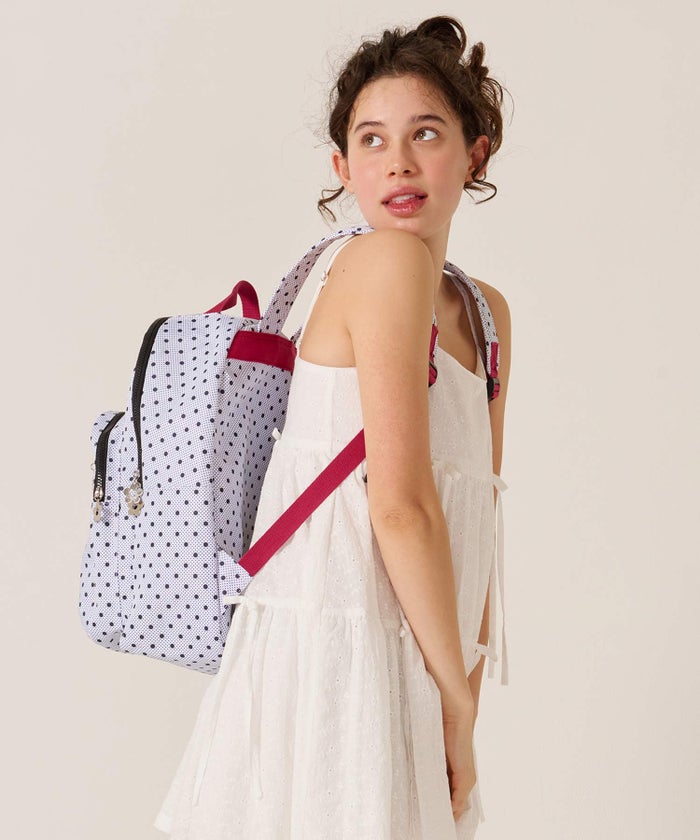 バッグ/リュック/ドット/ミックス ドット プリント リュック TINA：JOJUN