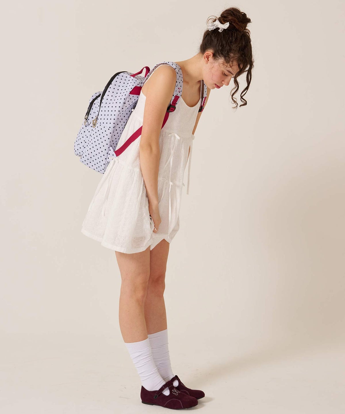 バッグ/リュック/ドット/ミックス ドット プリント リュック TINA：JOJUN