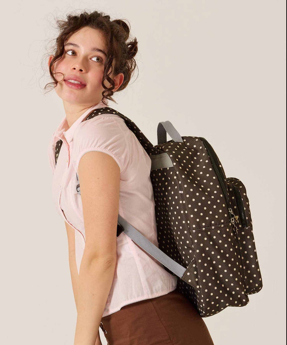 バッグ/リュック/ドット/ミックス ドット プリント リュック TINA：JOJUN