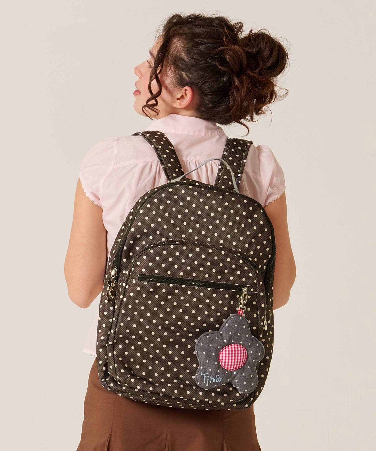 バッグ/リュック/ドット/ミックス ドット プリント リュック TINA：JOJUN