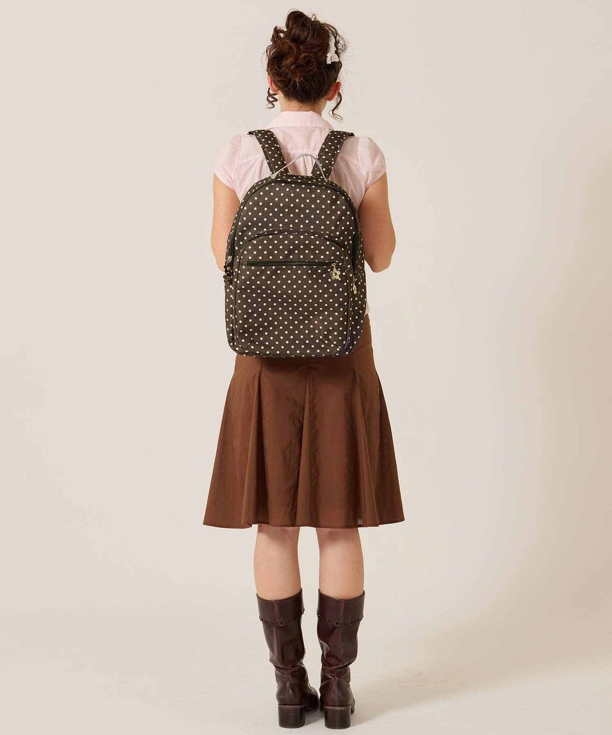 バッグ/リュック/ドット/ミックス ドット プリント リュック TINA：JOJUN
