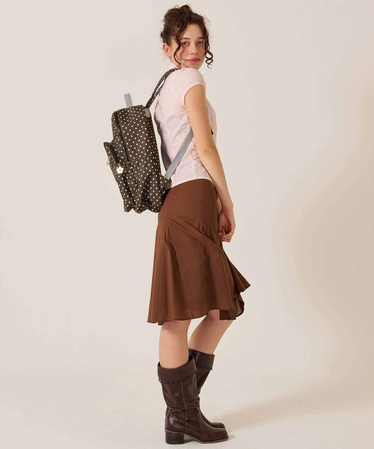 バッグ/リュック/ドット/ミックス ドット プリント リュック TINA：JOJUN