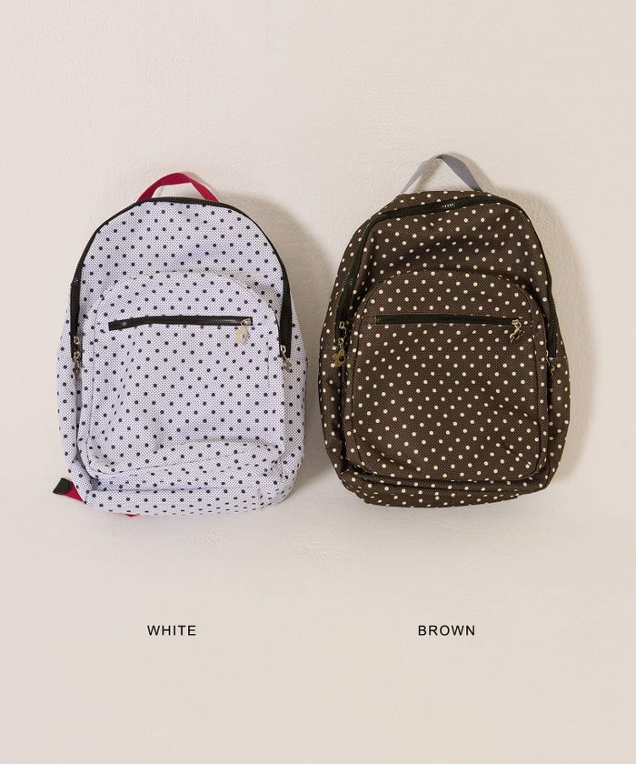バッグ/リュック/ドット/ミックス ドット プリント リュック TINA：JOJUN