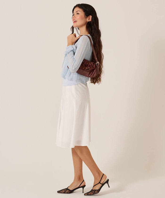 バッグ/カバン/ハンドバッグ/フェイクレザー フリル フラップ ミニバッグ TINA：JOJUN