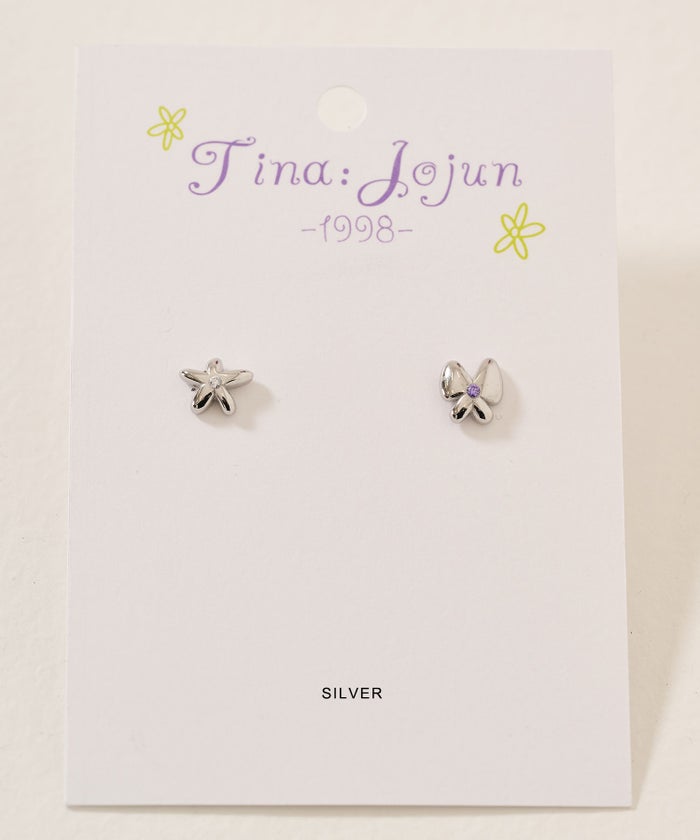 ピアス/アクセサリー/ストーン付き ステンレス ピアス TINA：JOJUN