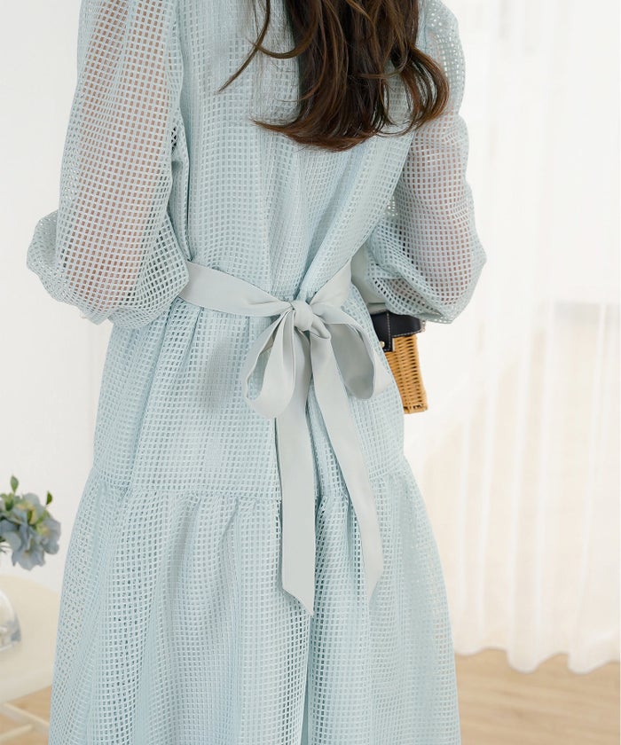 ワンピース レース メッシュレース 上品 エレガント 大人 きれいめ パール