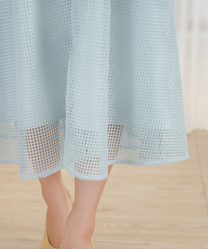 ワンピース レース メッシュレース 上品 エレガント 大人 きれいめ パール