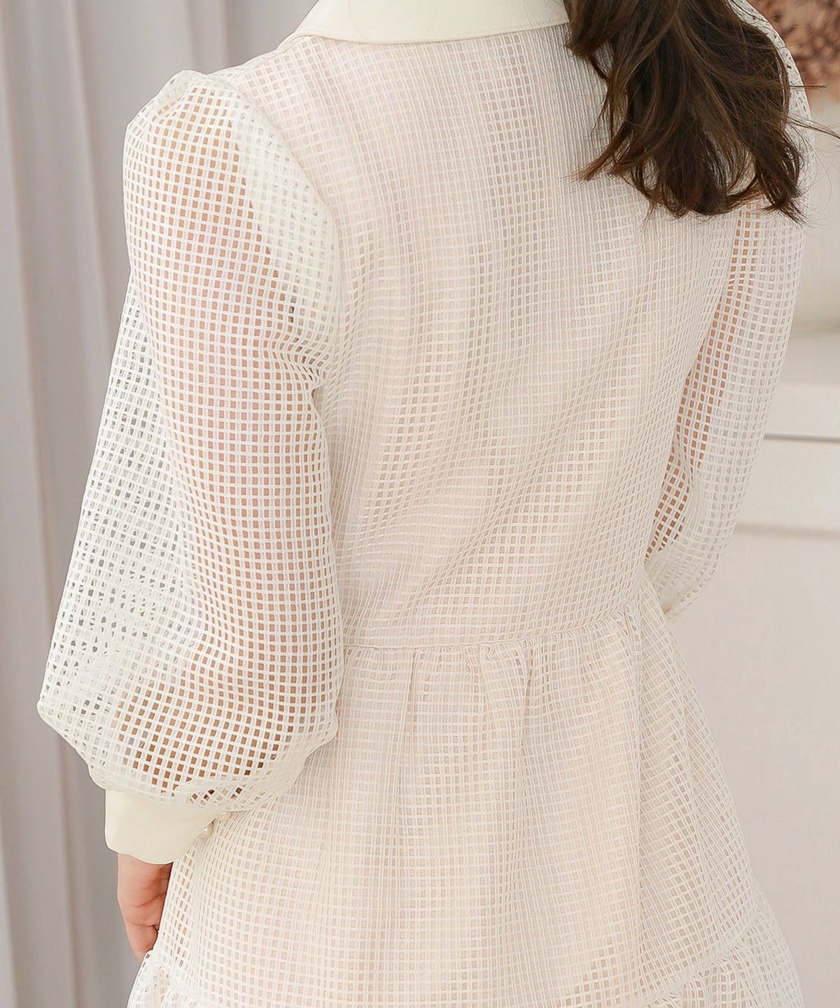 ワンピース レース メッシュレース 上品 エレガント 大人 きれいめ パール