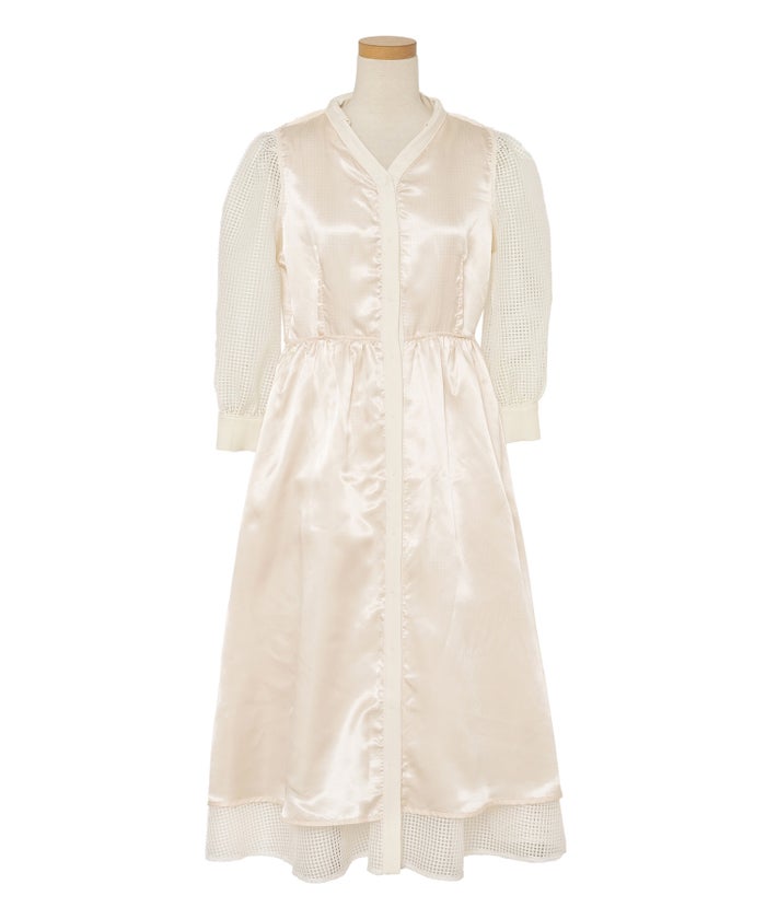 ワンピース レース メッシュレース 上品 エレガント 大人 きれいめ パール