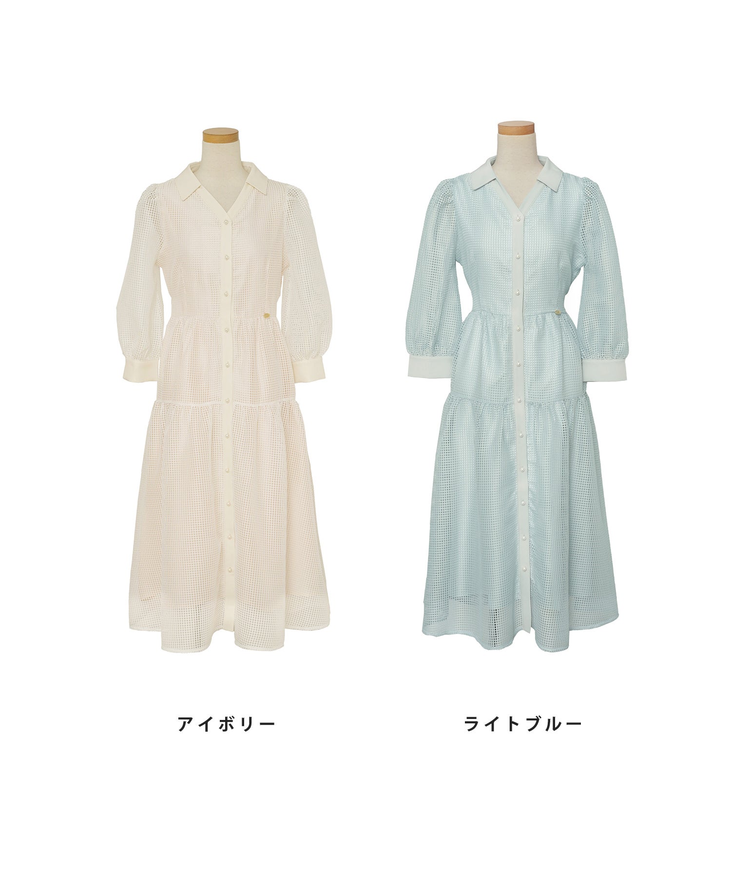 オープンカラー レース シャツ ワンピース le reve vaniller 全2色