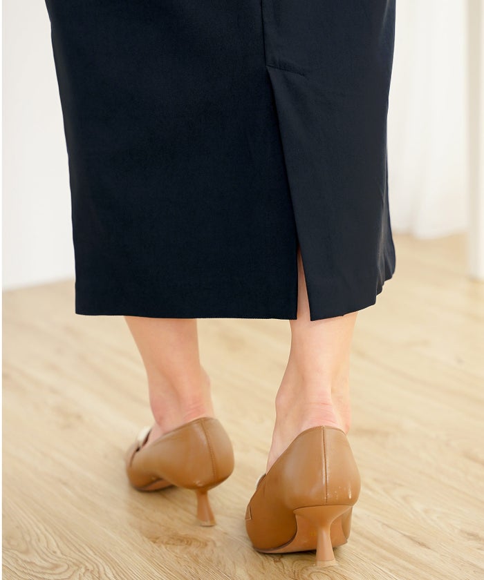 ボトムス スカート タイトスカート ナロースカート きれいめ 上品 エレガント 細身 スリット ポケット エンブレム ボタン ゴールド タイトめ ストレッチ ハイストレッチ 無地 ギンガム オールシーズン 秋 冬 春 夏