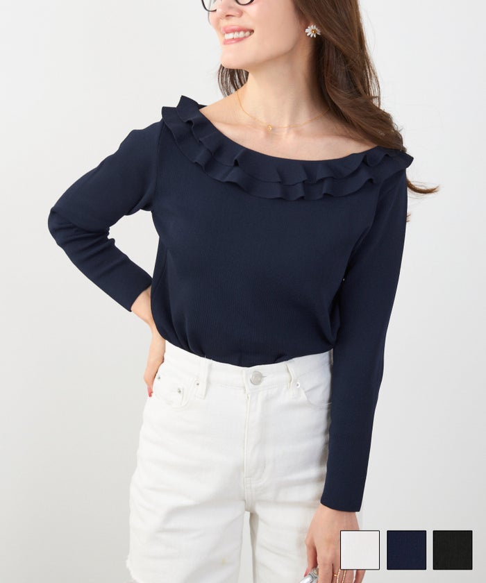 ２段ラッフル ニット プルオーバー Liala×PG