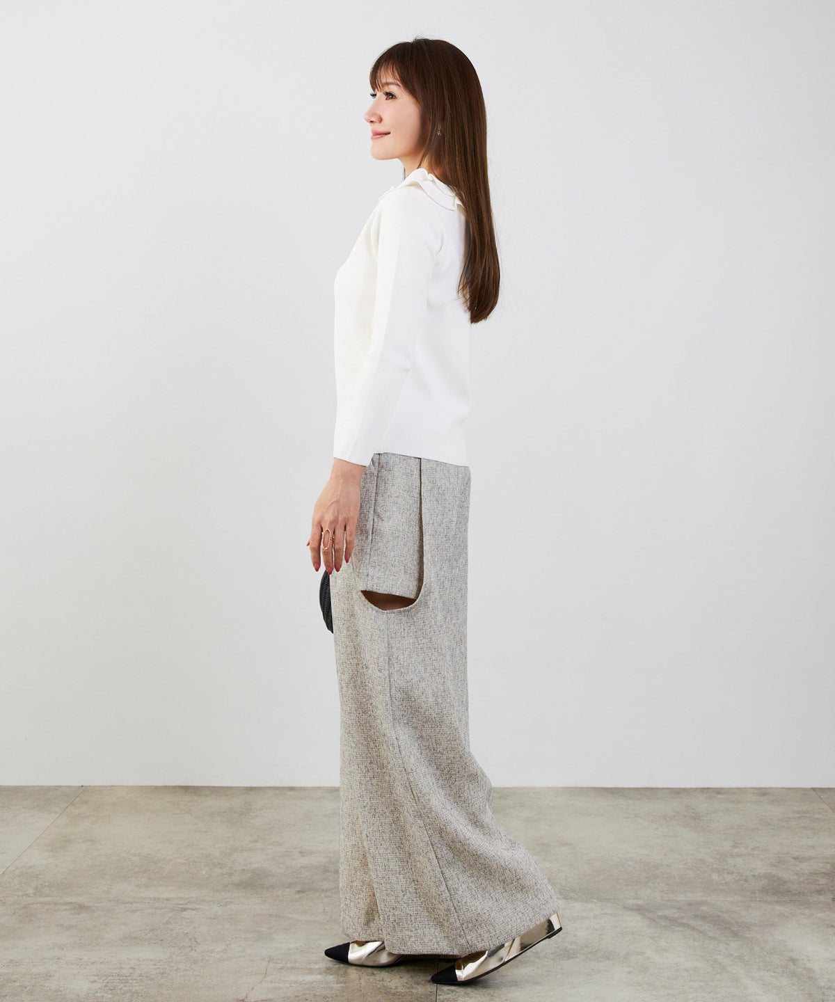 洗濯機可 マシンウォッシャブル UVカット 接触冷感 長袖 可愛い 上品 きれいめ オフィス フェミニン 春 ジョイントスペース