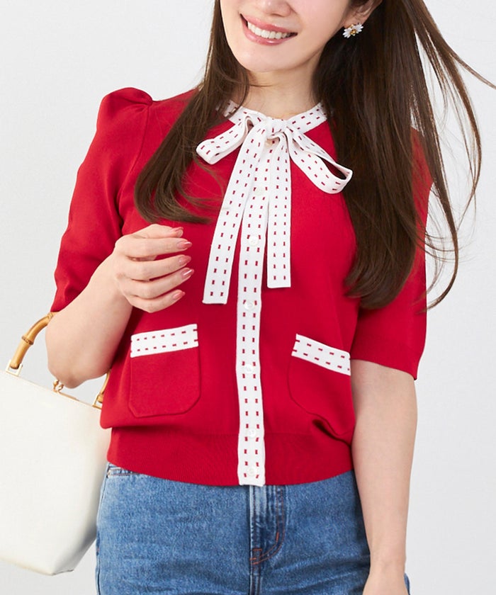 洗濯機可 マシンウォッシャブル UVカット 接触冷感 可愛い 上品 きれいめ オフィス フェミニン 夏 半袖 ジョイントスペース