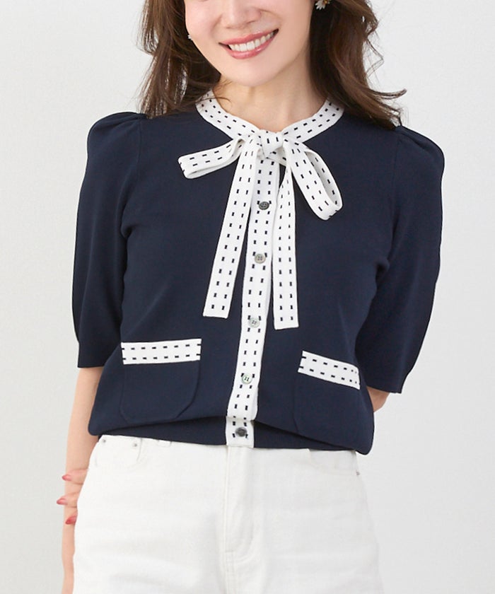 洗濯機可 マシンウォッシャブル UVカット 接触冷感 可愛い 上品 きれいめ オフィス フェミニン 夏 半袖 ジョイントスペース